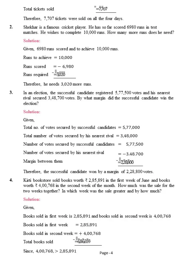 CBSE NCERT Solutions for Class 6 Mathematics Chapter 1 Exercise 2