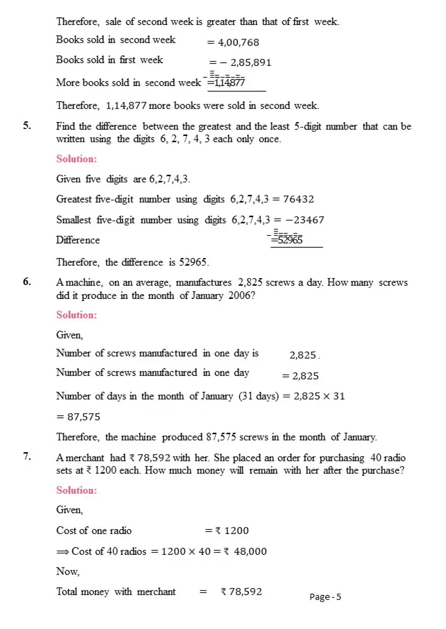 CBSE NCERT Solutions for Class 6 Maths Chapter 1 Exercise 2